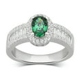 thumbnail image 1 of Arista 3.00 Carat T.W. Created Emerald and Cubic Zirconia White Gemstone Engagement Ring in Sterling Silver, 1 of 3