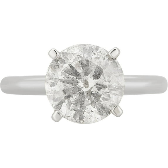 Arista 3.00 Carat T.W. Round Diamond Solitaire Engagement Ring in 18K White Gold (H-I, I2)