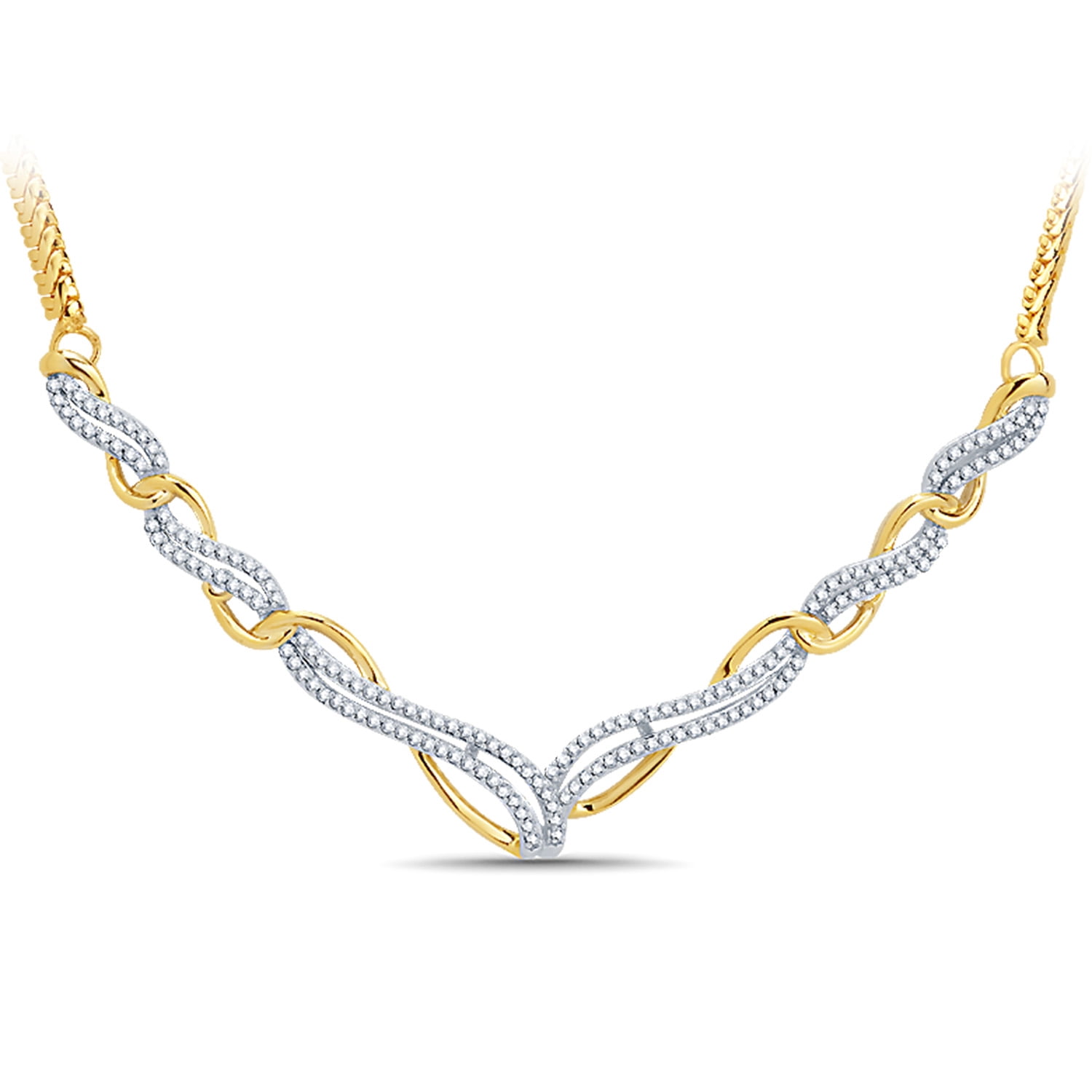 Arista 3/4 ct Diamond Cross Necklace Two-Tone over Brass,18" (I-J, I3)