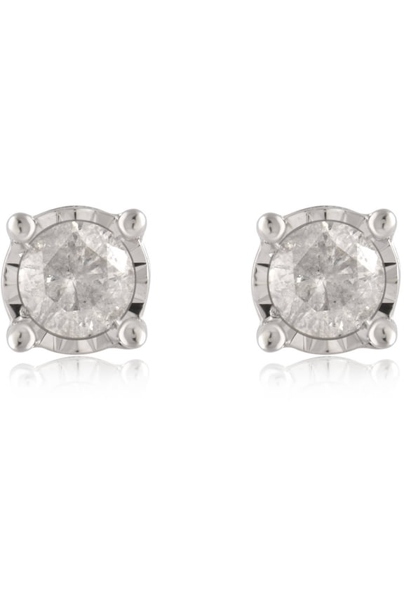 3/8 ct Diamond Women's Stud Earrings in Sterling Silver (I-J, I2-I3)