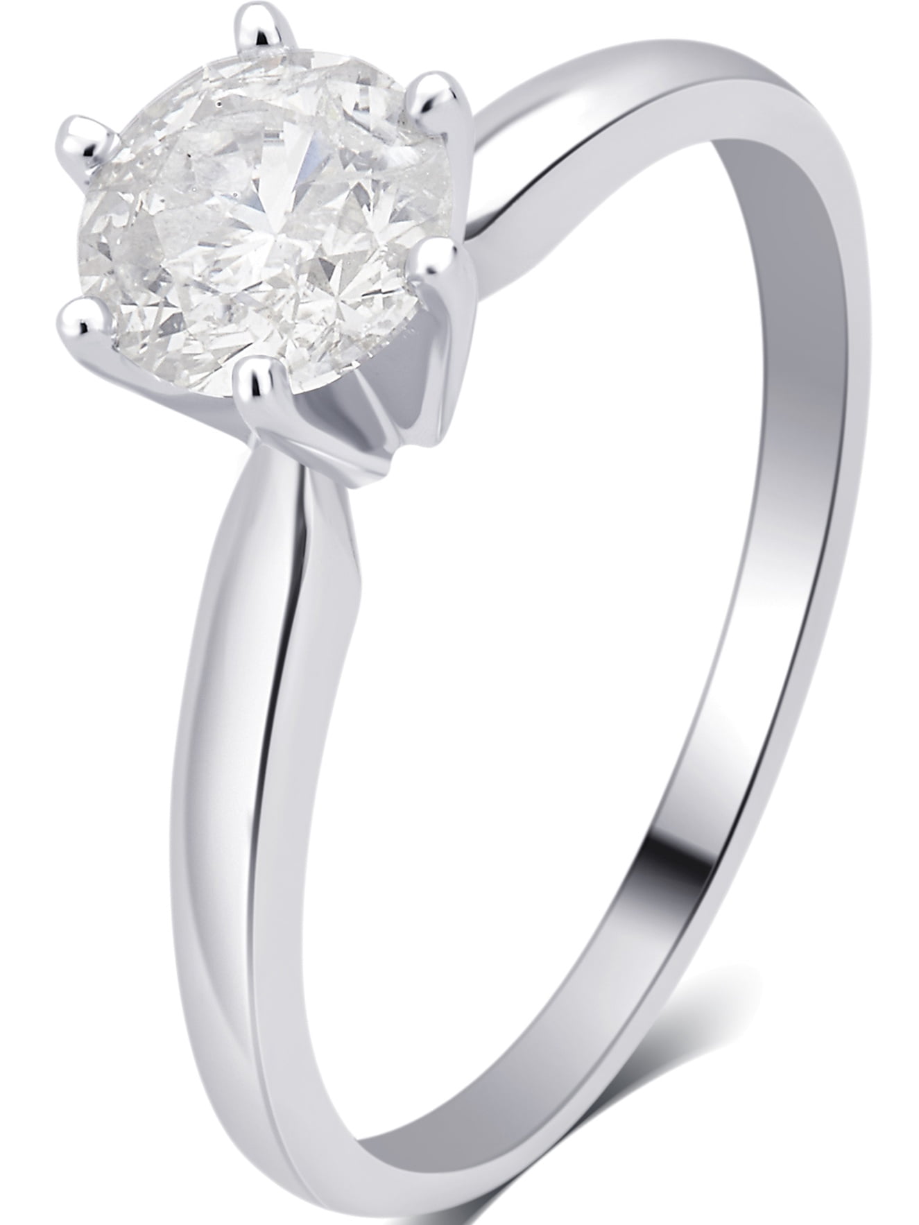 Arista 3/8 ct Round Diamond Solitaire Engagement Ring in 14K White Gold (J/I2)