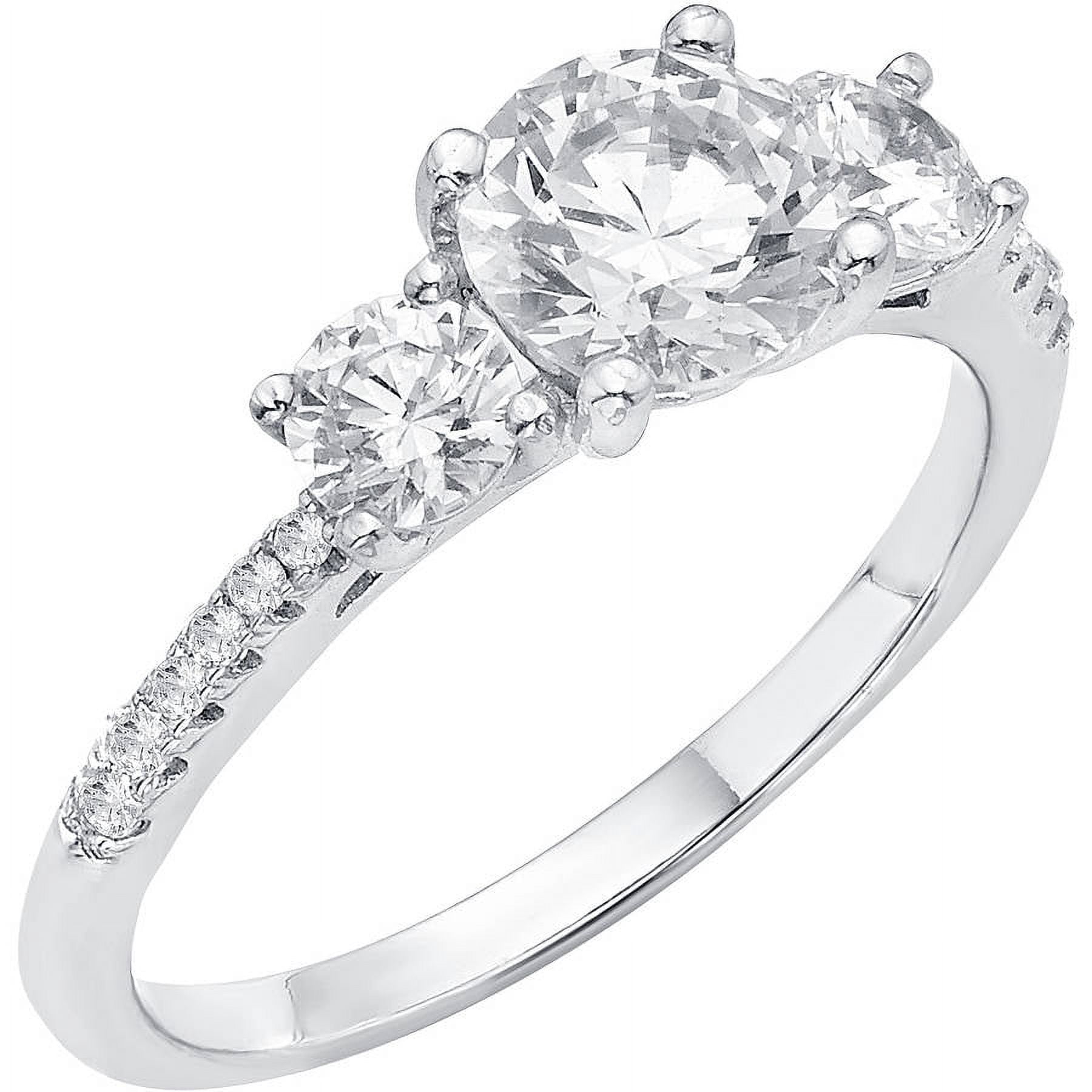 Arista 5/8 Carat T.G.W. Australian Crystal and Cubic Zirconia Fashion Engagement Ring in Sterling Silver