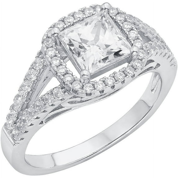 Arista 5/8 Carat T.G.W. Swarovski Crystal and Cubic Zirconia Women's Engagement Ring in Sterling Silver