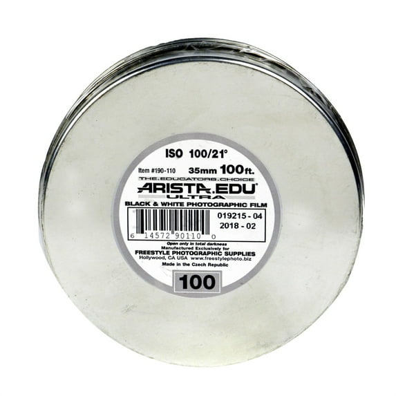 Arista EDU Ultra 100 B&W Negative Film, 35mm Roll Film, 100' Roll