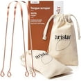 Arista Copper Tongue Scraper 2 Pack, Pure Copper Tongue Cleaner for