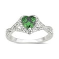 thumbnail image 1 of Arista Created Emerald and White Sapphire Fashion Women's Engagement Ring in Silver Overlay, 1 of 3