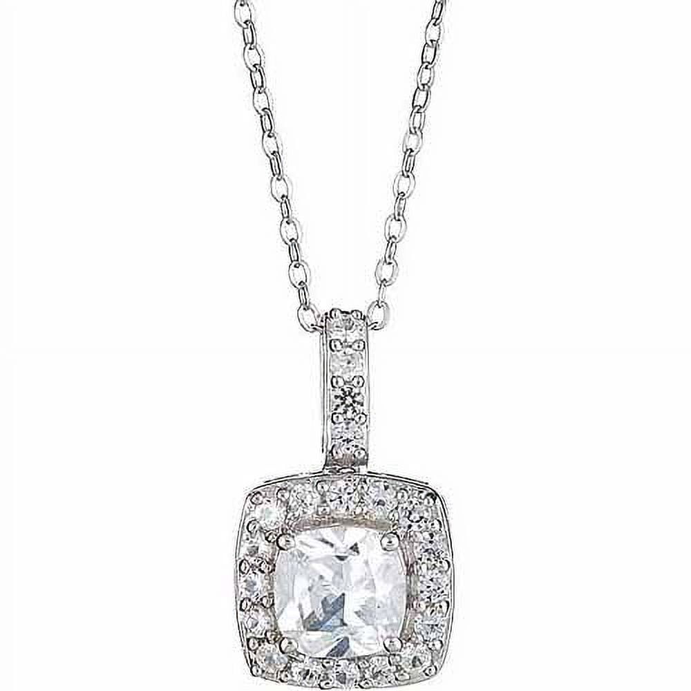 Arista Created White Sapphire Sterling Silver Women's Fashion Pendant, 18"