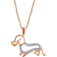 thumbnail image 1 of Arista Diamond Accent 14K Rose Tone Women's Puppy Pendant in Brass, 18", 1 of 2