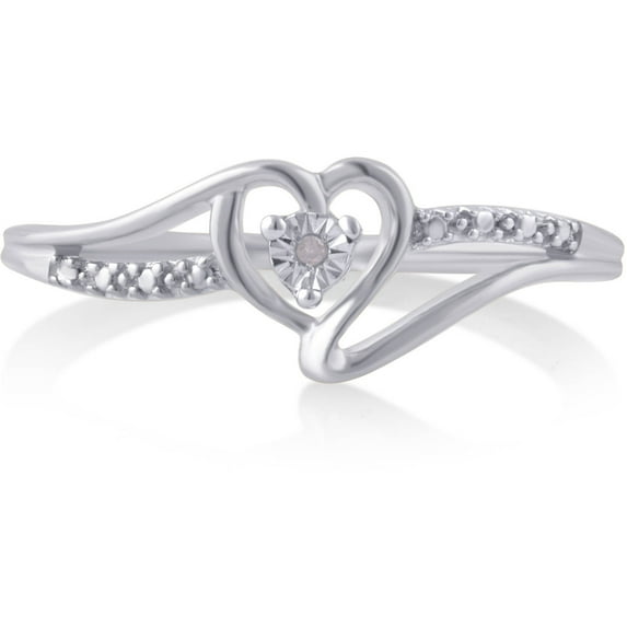 Arista Diamond Accent Silver-Tone Heart Fashion Ring
