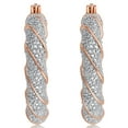 thumbnail image 1 of Arista Diamond Accent Twisted Hoop Earrings in 14K Rose Gold Tone over Brass, 1 of 2