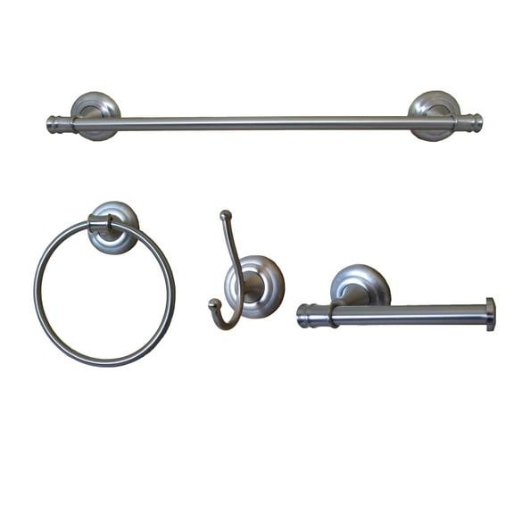 Arista Edgerton Collection 4 Piece Bathroom Hardware Set in Satin Nickel