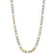 thumbnail image 1 of Arista Gold and Rose Plated Stainless Steel Figaro Link Chain Men's Necklace, 24", 1 of 3