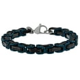 thumbnail image 1 of Arista Men's Black and Blue Plated Stainless Steel Byzantine Link Chain Bracelet, 8.5", 1 of 3