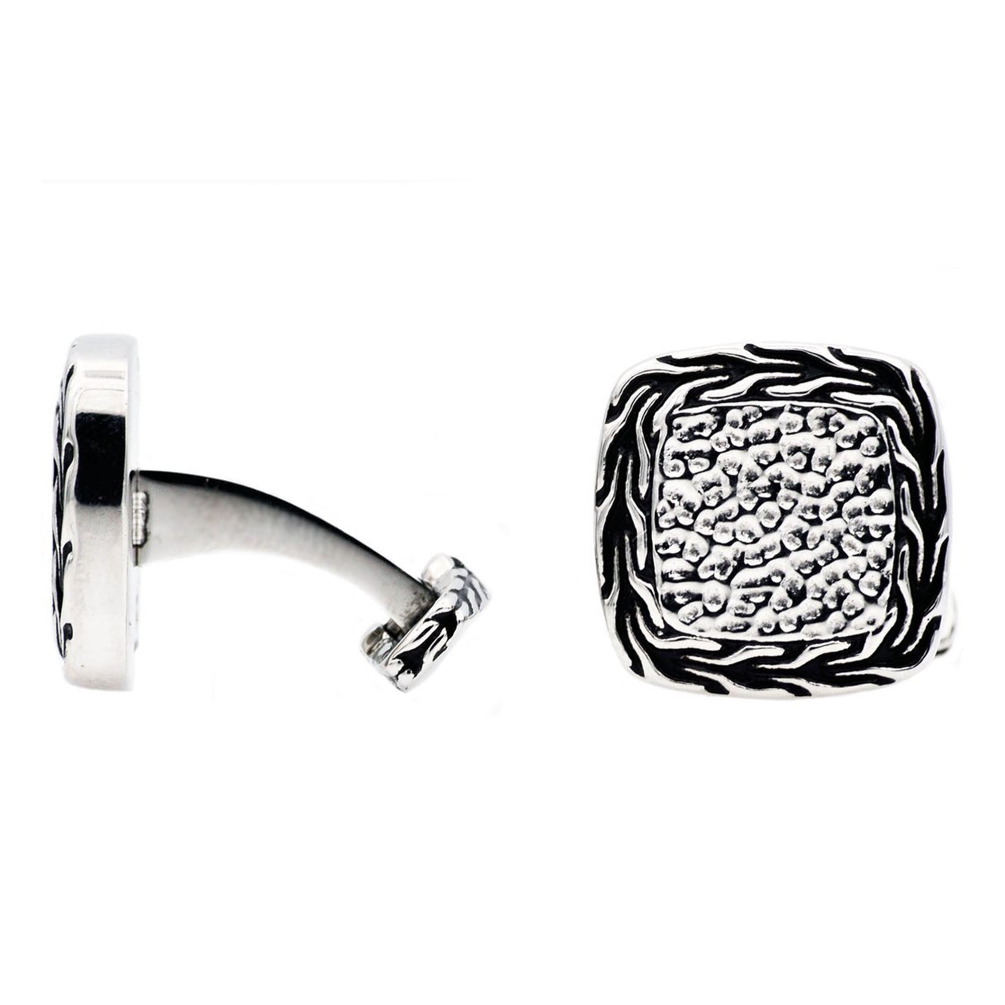 Arista Men's Cuff Links in Black Stainless Steel