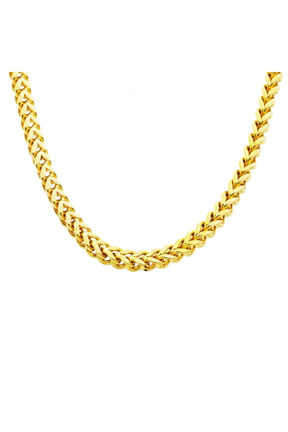 Men's Franco Link Chain Necklace in Gold Plated Solid Stainless Steel, 24"