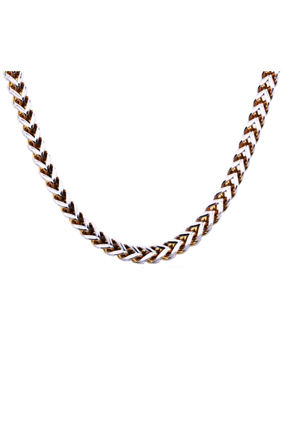 Men's Franco Link Chain Necklace in Gold Plated Stainless Steel, 24"