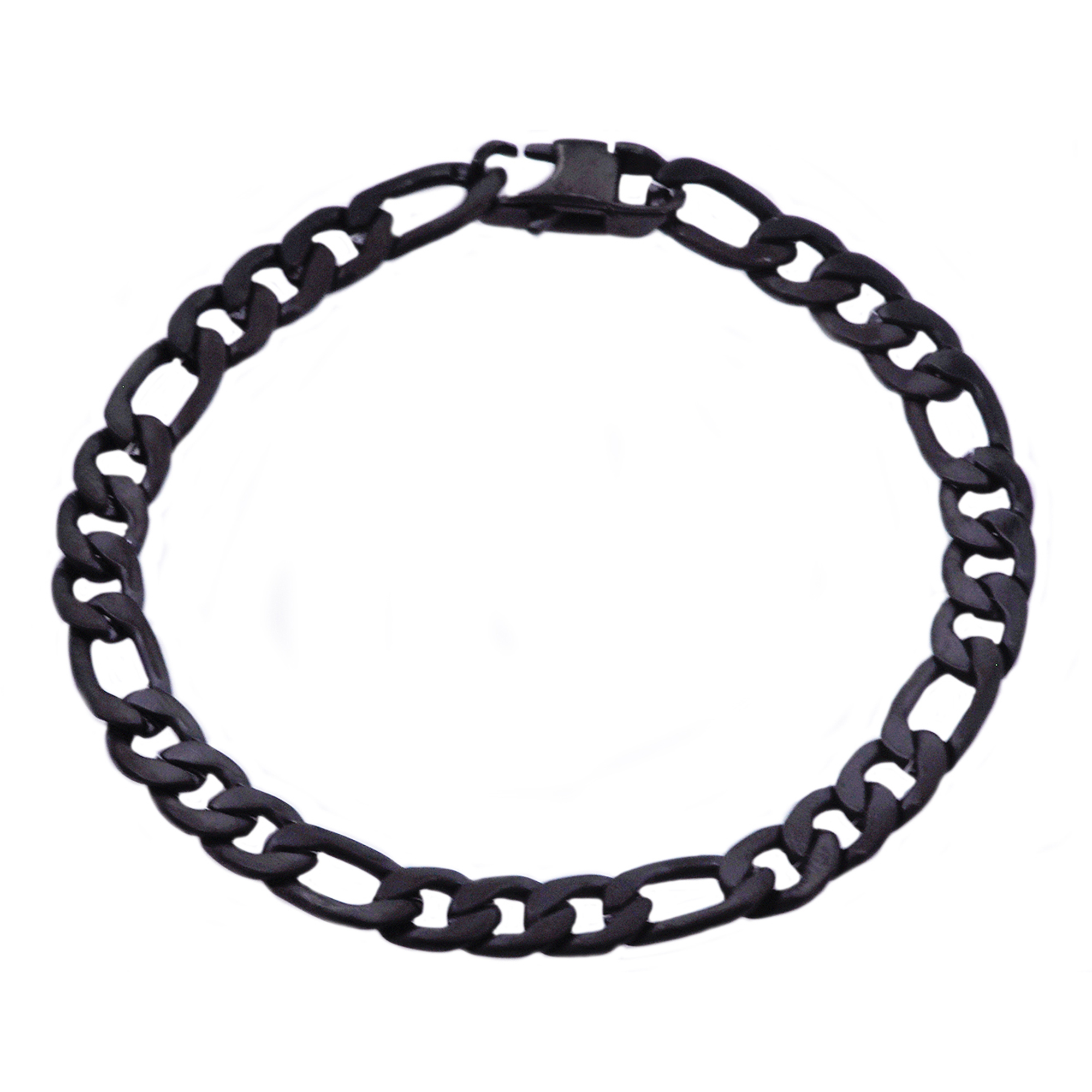 Arista Rose and Gold Plated Stainless Steel Figaro Link Chain Men's Bracelet, 8.5"