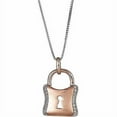 thumbnail image 1 of Arista Round Accent Diamonds Lock Pendant in Solid Stainless Steel , 16", 1 of 1