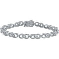 thumbnail image 1 of Arista Round Diamond Accent Men's Fashion Bracelet in Silver Tone Brass, 7.5", 1 of 2