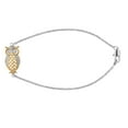 thumbnail image 1 of Arista Round Diamond Accent Women's Owl Charm Bracelet in Two Tone over Brass, 7", 1 of 4