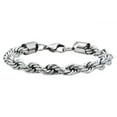 thumbnail image 1 of Arista Solid Stainless Steel Men's Classic Rope Chain Design Bracelet, 8.5", 1 of 3