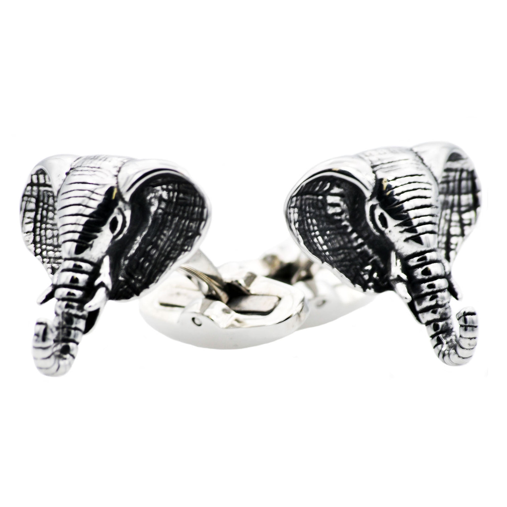 Arista Wild Elephant Men's Cuff Links in Stainless Steel
