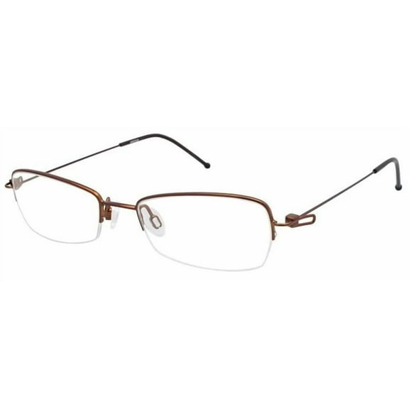 NEW ARISTAR 17261 WOMENS/LADIES DESIGNER HALF-RIM COPPER BROWN SOPHISTICATED DESIGN STAINLESS STEEL FRAME DEMO LENSES 50-18-140 SPRING HINGES EYEGLASSES/SPECTACLES