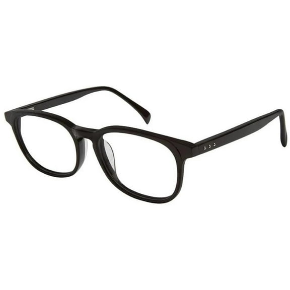 NEW ARISTAR 18652 MENS OVAL FULL-RIM BLACK THICK CONTEMPORARY SHAPE MODERN FRAME DEMO LENSES 51-18-140 FLEXIBLE HINGES EYEGLASSES/EYE GLASSES