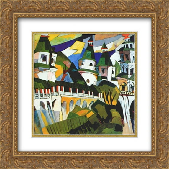 Aristarkh Lentulov 2x Matted 20x20 Gold Ornate Framed Art Print 'Churches'