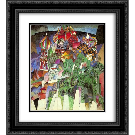 Aristarkh Lentulov 2x Matted 20x22 Black Ornate Framed Art Print 'Saint Basil's Cathedral'