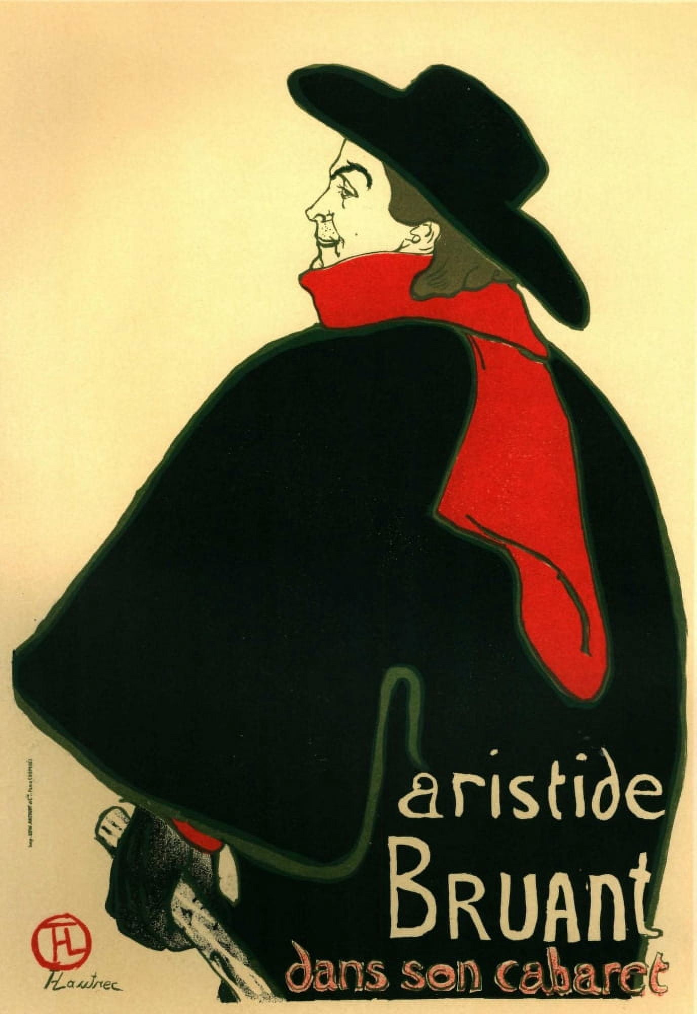 Aristide Bruant 1 Canvas Art - H de Toulouse-Lautrec (18 x 24)