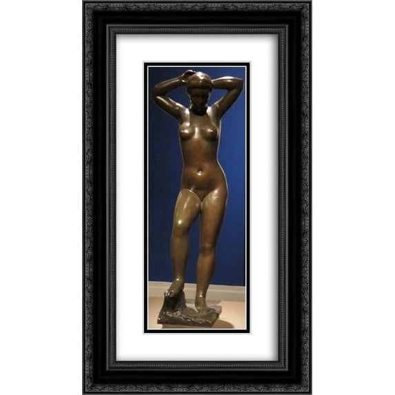 Aristide Maillol 2x Matted 14x24 Black Ornate Framed Art Print 'Bather Putting Up Her Hair'