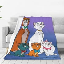 Aristocats Blanket Cute Character All Season Warm Fuzzy Plush Throw Blankets Soft Flannel Blankets for Couch Chair Bed Travel Home Decor 40"X30"