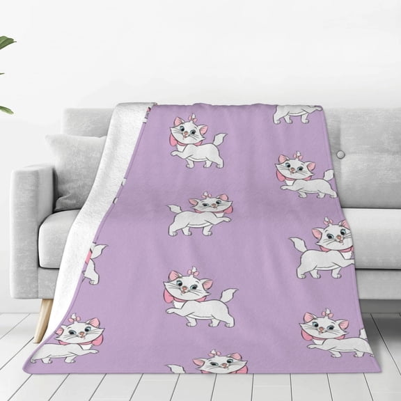 Aristocats Blanket Cute Character All Season Warm Fuzzy Plush Throw Blankets Soft Flannel Blankets for Couch Chair Bed Travel Home Decor 40"X30"