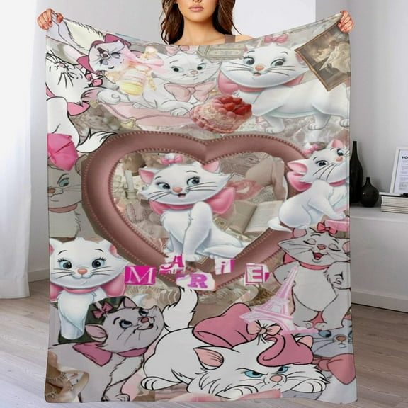 Aristocats Blanket Cute Soft Lightweight Fuzzy Plush Throw Blankets Cozy Flannel Blankets for Sofa Couch Travel Home Bedroom Decor Gifts 30"x40"