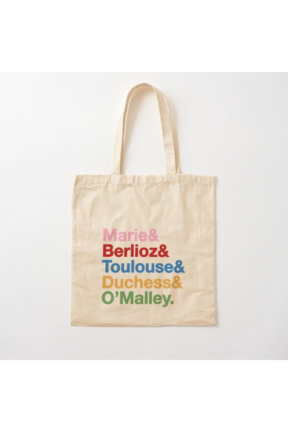 Aristocats Character List Canvas Tote Bags, Reusable Shopping Bag