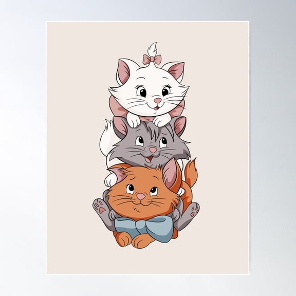 Aristocats Poster Wall Art, Modern Wall Decor For Living Room Bedroom, 12x18 UNFRAMED