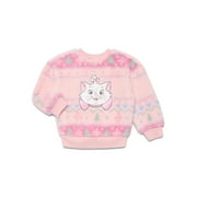 MINNIE MOUSE Aristocats Toddler Girls' Plush Faux Shearling Holiday Sweater, Sizes 12M-5T