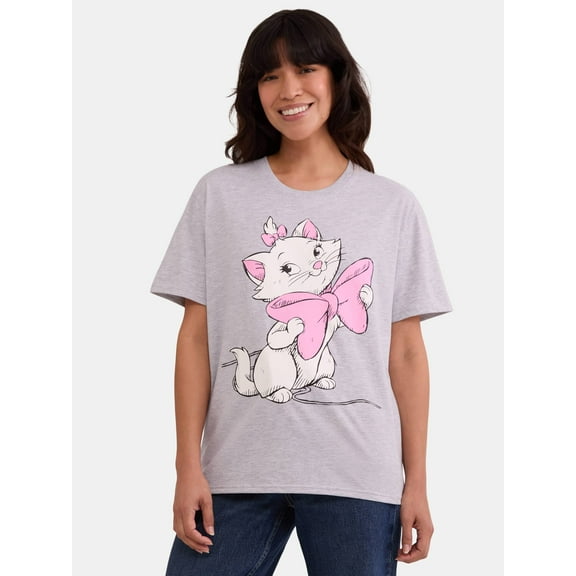 Aristocats Women's Graphic Tee with Short Sleeves, Sizes XXS-XXL