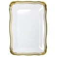 thumbnail image 1 of Aristocrat Collection Narrow Serving Trays White & Gold 13" X 9": Qty 10, 1 of 3