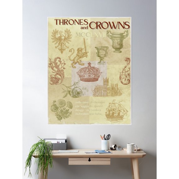 Aristocratic Antique Aesthetic Poster Wall Art, Modern Wall Decor For Living Room Bedroom, 24x36 UNFRAMED