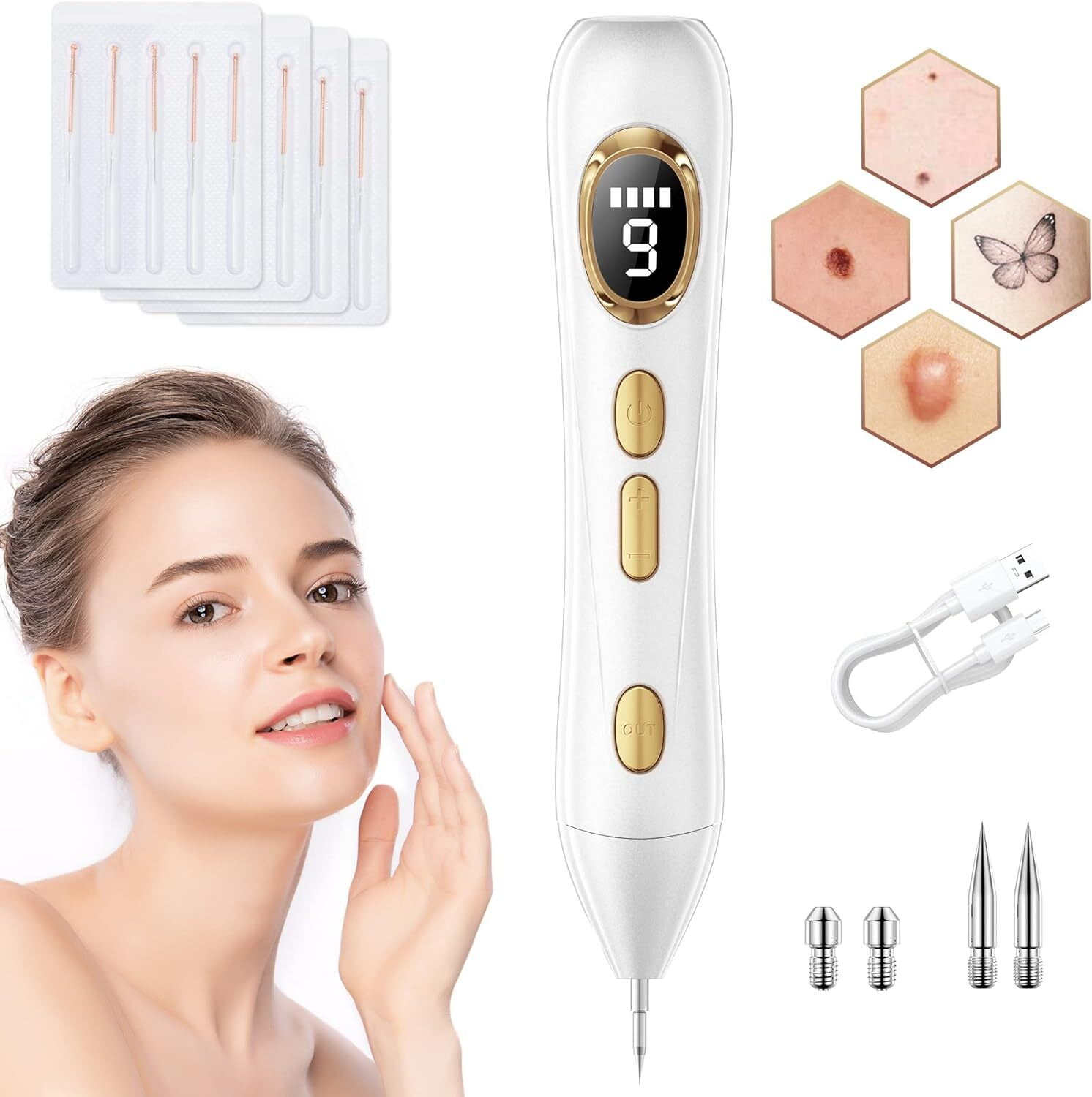 Aristorm Portable Skin Imperfection Remover with 9 Adjustable Modes, USB Rechargeable