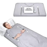 Aristorm Sauna Blanket for Detox, Far Infrared (FIR) Body Shaper Blanket Professional Therapy Sweat Sauna Body Heating with Sleeves Remote Controller for Health Benefits Silver