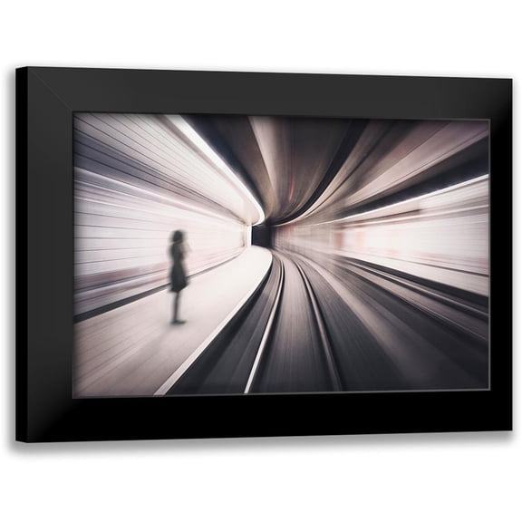 Aristoteles, David 14x11 Black Modern Framed Museum Art Print Titled - The Girl Of The Metro Station