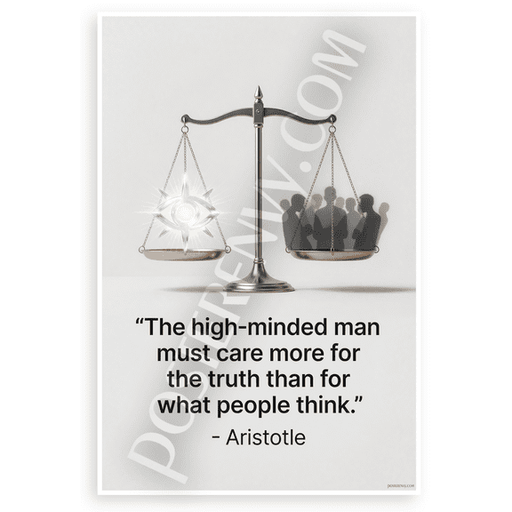 Aristotle "High-Minded Man Must Care More for Truth" Inspirational 12x18 US Made Poster