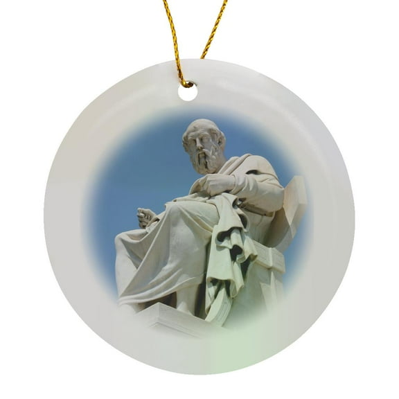 3drose, Aristotle Statue, Greek Philosopher, Athens, Greece - Hi02 Pri0003 - Prisma, Circle Porcelain Ornament