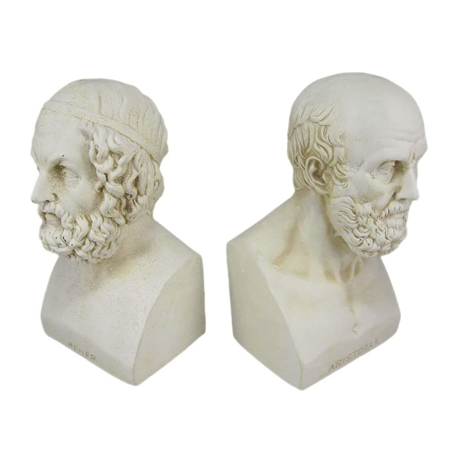 Aristotle and Homer Bust Bookends Greek