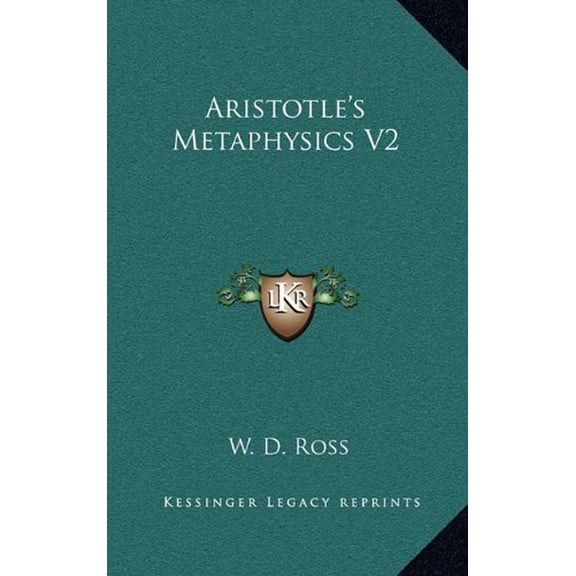 Aristotles Metaphysics V2 Hardcover 1164514369 9781164514367 W. D. Ross