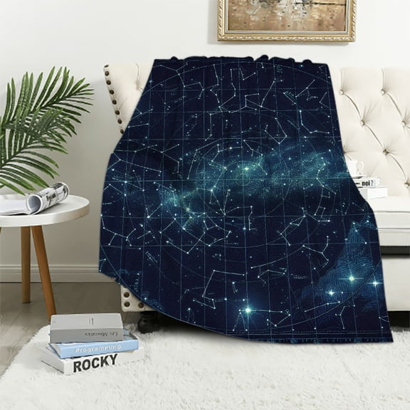 Aristuring Constellations Flannel Throw Blanket for All Seasons - Premium Anti-Pilling Lightweight Blanket 60x80in