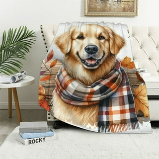 Autumn golden retriever KING online blanket